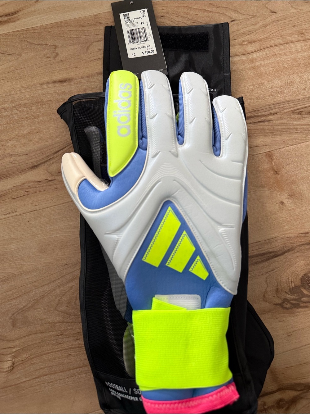 adidas Men’s White, Blue & Neon Yellow Goalkeeper Glove